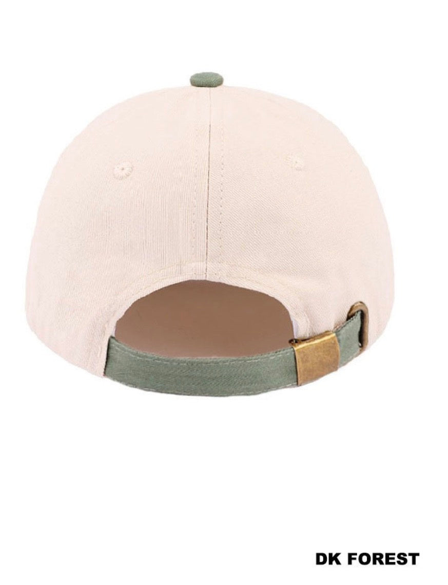 Bless your heart two tone canvas cotton hat- dark forest