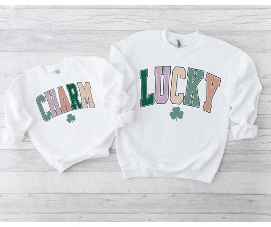 Gildan Sweatshirt Lucky Charm mama and mini set