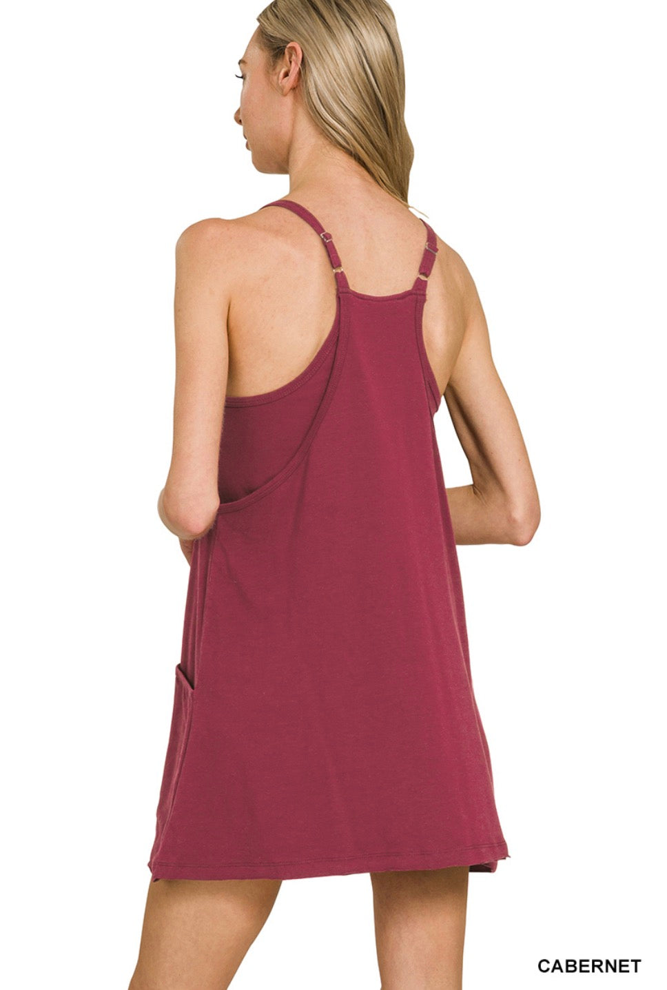 Mini dress with built in romper liner- Cabernet